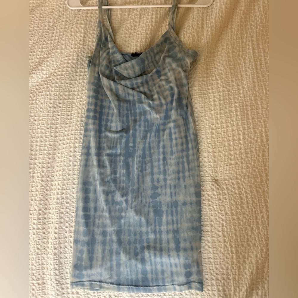 Forever 21 blue cowl neck mini dress